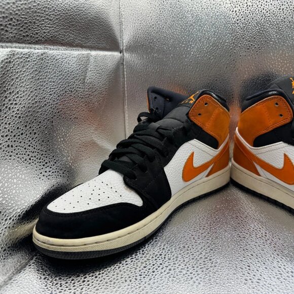 Size 10.5 - Jordan 1 Mid Shattered Backboard White-Starfish Sneaker 554724-058 - Picture 4 of 13